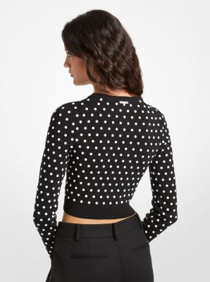 Cárdigan corto con tachuelas y cremallera in NEGRO | Michael Kors