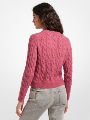 Jersey de mezcla de nailon y alpaca de punto trenzado