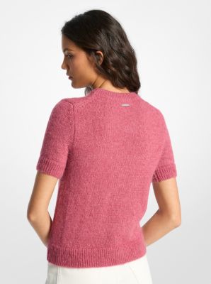 Kurz&auml;rmliger Pullover aus Nylon und Alpakawolle