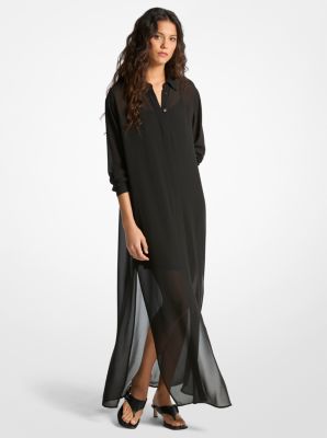 Abito chemisier in georgette con cintura