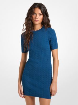 Minikleid Aus Zopfstrick-Jacquard Mit Geprägtem Mk2000-Logomuster