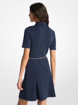 Robe &agrave; ceinture en n&eacute;opr&egrave;ne in MIDNIGHTBLUE | Michael Kors