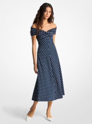 Robe en jersey mat extensible à pois