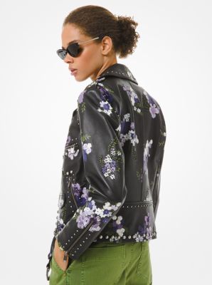 michael kors floral embroidered bomber jacket