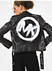 Brushstroke Logo Leather Moto Jacket image number 0