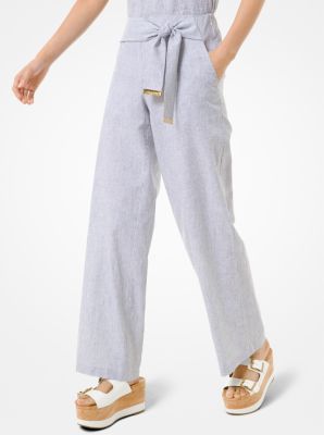 michael kors white linen pants