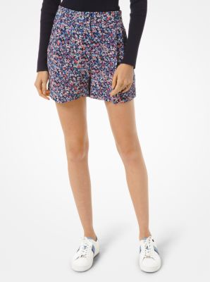 Floral Crepe Shorts