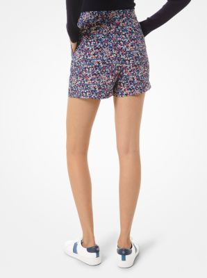 Floral Crepe Shorts