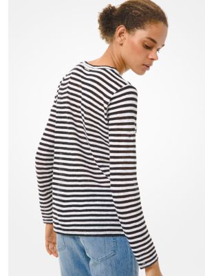 Striped Linen Long-Sleeve T-Shirt