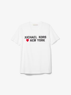 MK Loves New York Cotton Jersey Unisex T Shirt Michael Kors Canada