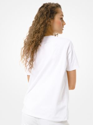 Studded Logo Cotton-Jersey T-Shirt