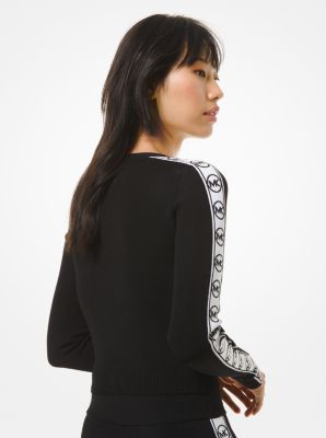 Logo Tape Viscose Cropped Sweater