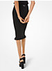 Ribbed Stretch Viscose Ruffle Trim Pencil Skirt image number 1