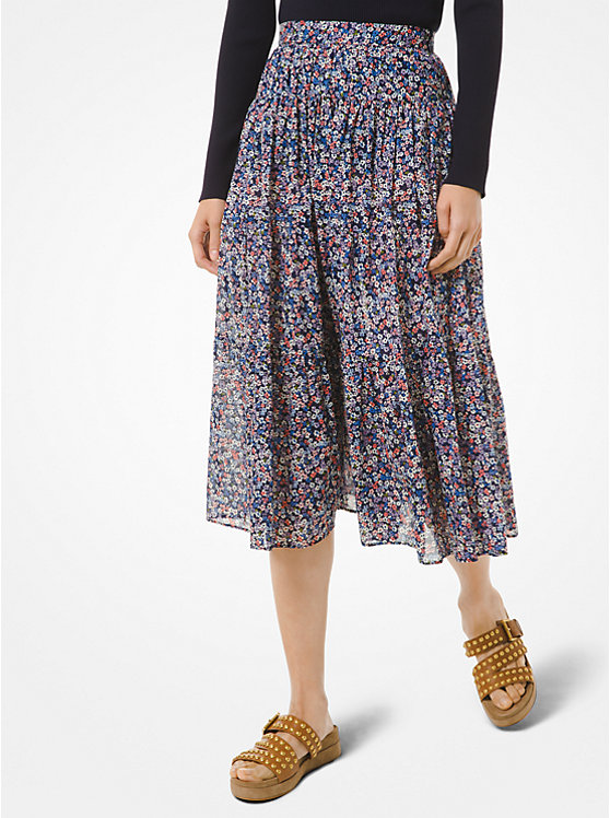 Floral Cotton Lawn Skirt image number 0