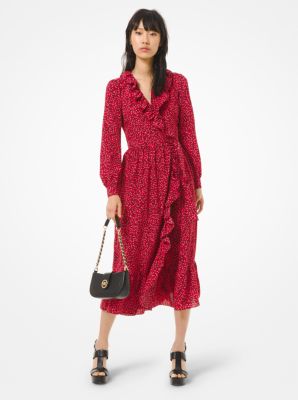 Michael kors ruffle store wrap dress