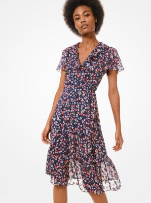 michael kors floral wrap dress