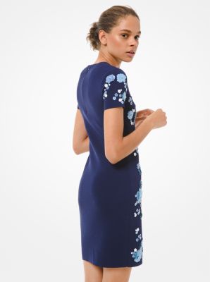 Floral Sequined Stretch Viscose Dress