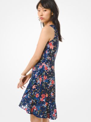 michael michael kors floral appliqué lace dress