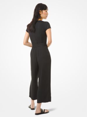 Michael Kors Stretch-Crepe Belted Jumpsuit – BK's Brand Name Clothing