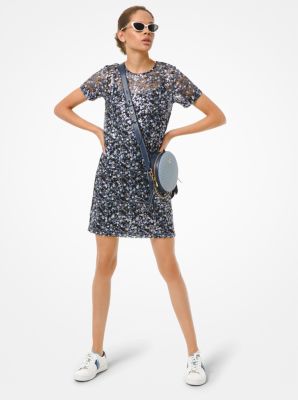 Floral Sequined T-shirt Dress | Michael 