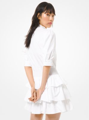 michael kors white ruffle dress