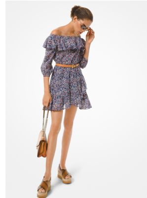 Floral Cotton Lawn Off-the-Shoulder Dress | Michael Kors