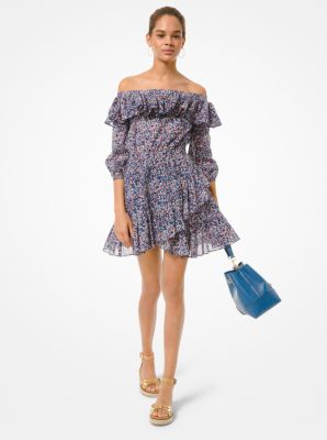 Floral Cotton Lawn Off-the-Shoulder Dress | Michael Kors