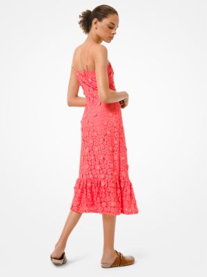 Embellished Corded Lace Ruffle-Hem Dress image number 2