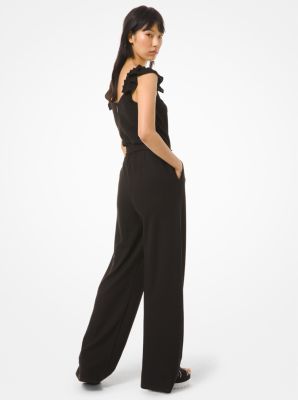 Textured Knit Flutter-Sleeve Jumpsuit | Michael Kors