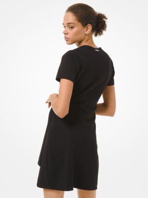 Scuba Wrap Dress in BLACK | Michael Kors