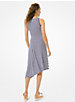 Striped Matte-Jersey Asymmetric Dress image number 1