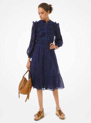 michael kors shirt dress navy