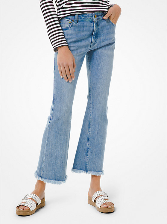 Stretch Denim High-Rise Frayed Jeans image number 0