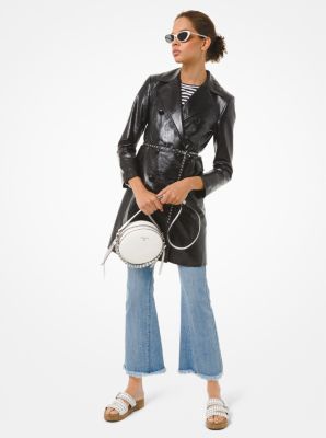 Stretch Denim High-Rise Frayed Jeans in MEDIUM WASH | Michael Kors