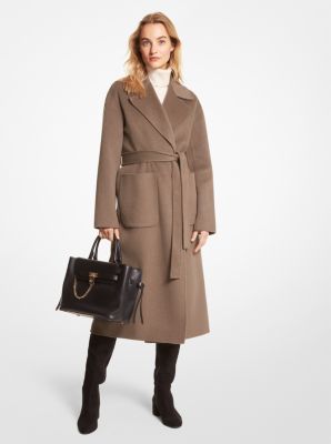 Michael kors camel wool on sale coat