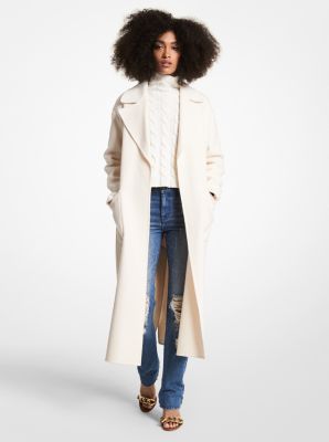 michael kors white wool coat