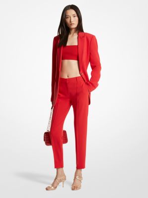 Cropped Stretch Twill Belted Pants