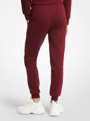 Drawstring Organic Cotton Blend Joggers in DARK RUBY | Michael Kors