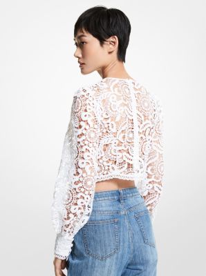 Floral Lace Cropped Top | Michael Kors