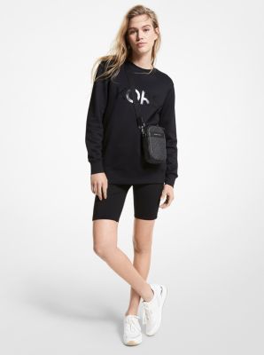 Logo Organic Cotton Blend Sweatshirt in NEGRO | Michael Kors