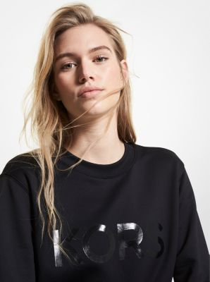 Logo Organic Cotton Blend Sweatshirt in NEGRO | Michael Kors