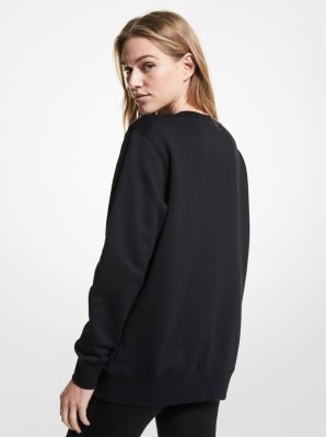 Logo Organic Cotton Blend Sweatshirt in NEGRO | Michael Kors