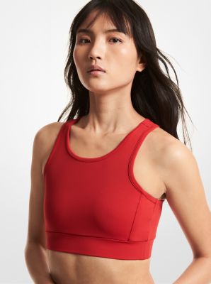 Michael Kors Logo Nylon Blend Racerback Sports Bra - ShopStyle