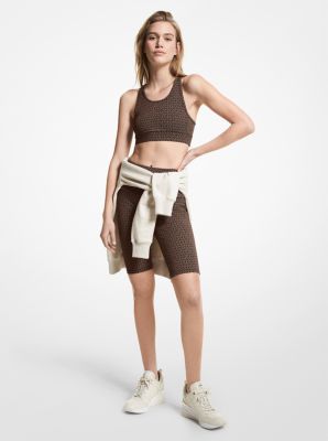 Logo Nylon Blend Racerback Sports Bra | Michael Kors