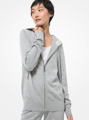 Wool Blend Zip-Up Hoodie | Michael Kors