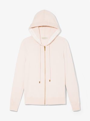 wool blend zip hoodie coat michael kors