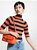 Striped Stretch Viscose Short-Sleeve Sweater image number 0