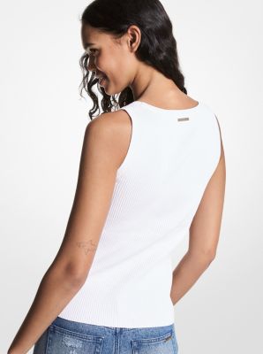 Ribbed Stretch Viscose Tank Top