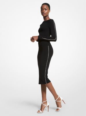 Chain Link Stretch Viscose Skirt Michael Kors