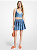 Chambray Tiered Mini Skirt image number 0